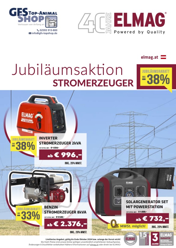 Jubiläumsaktion Stromerzeuger