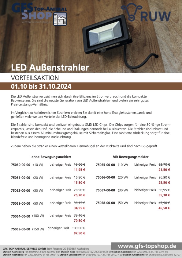 Vorteilsaktion LED Außenstrahler