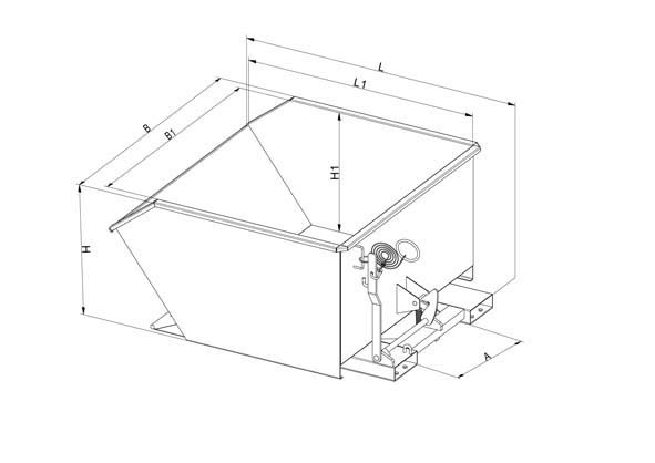 Kippbehälter in niedriger Bauhöhe, 300 l #5