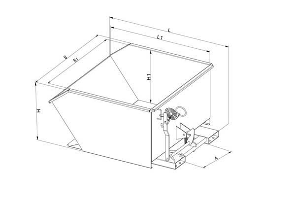 Kippbehälter in niedriger Bauhöhe, 400 l #4