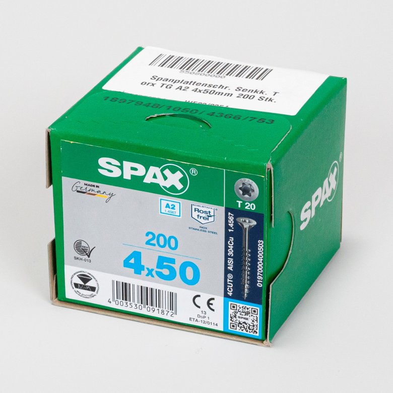 Spanplattenschr. Senkk. Torx TG A2 4x50mm 200 Stk.