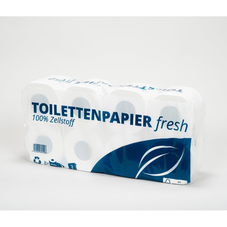 Toilettenpapier 250 Blatt, 3-lagig (72 Rollen)