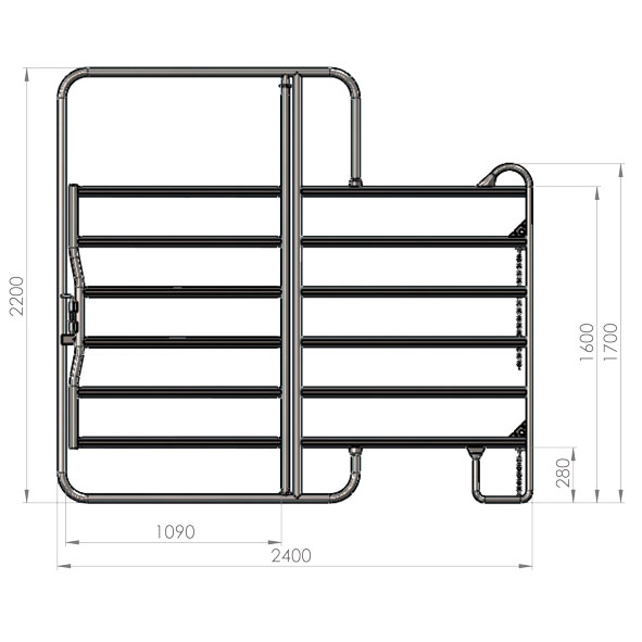 Panel Zaunelement mit Tor (2,4 m)